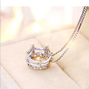 crown pendant tiff style Sterling Silver Necklace